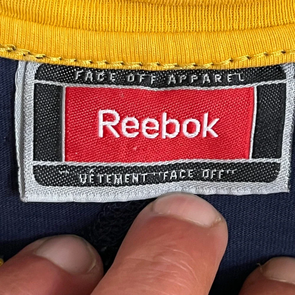 Reebok St Louis Blues NHL Long‎ Sleeve T-Shirt Boys XL  Navy Blue Yellow Hockey